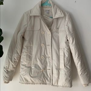 Lacoste Double Breasted Fleece Lined Puffer Jacket